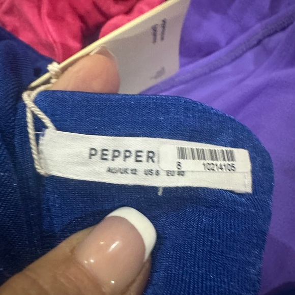 NWT SIZE 2/4/6/8 Peppermayo Blue Crop Top with Tie Front and Cut Out - Picture 9 of 9